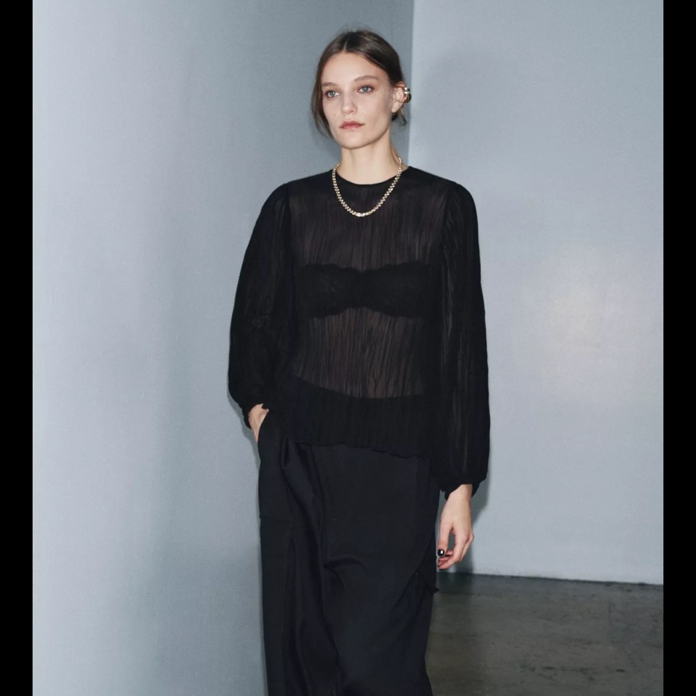 Zara pleated blouse